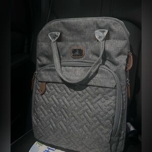 Gray Quilted Diaper Backpack